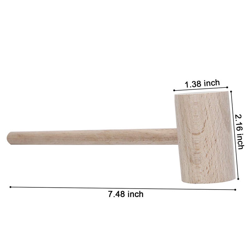 Mihey Wood Crab Mallets Seafood Shellfish Lobster Cracker Hardwood Natural Hammers, Set of 4 - Image 3